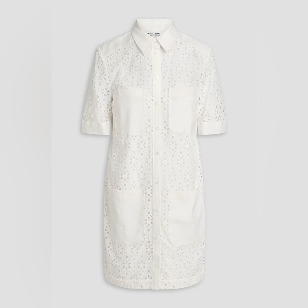 NWT Veronica Beard Rafaela White Eyelet Lace Mini Dress - Size 4 - Picture 6 of 14